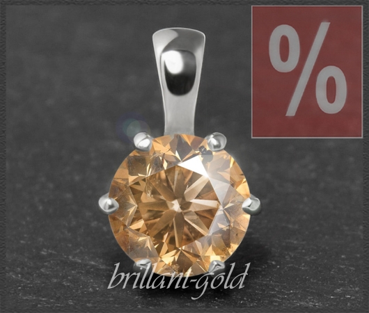 Brillant 585 Gold Anhänger; 2,30ct, cognac